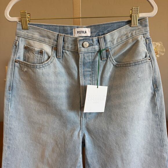 Pistola High Rise Straight Leg Ankle Jeans in Light Blue Malibu Wash Size 26 - Picture 6 of 8